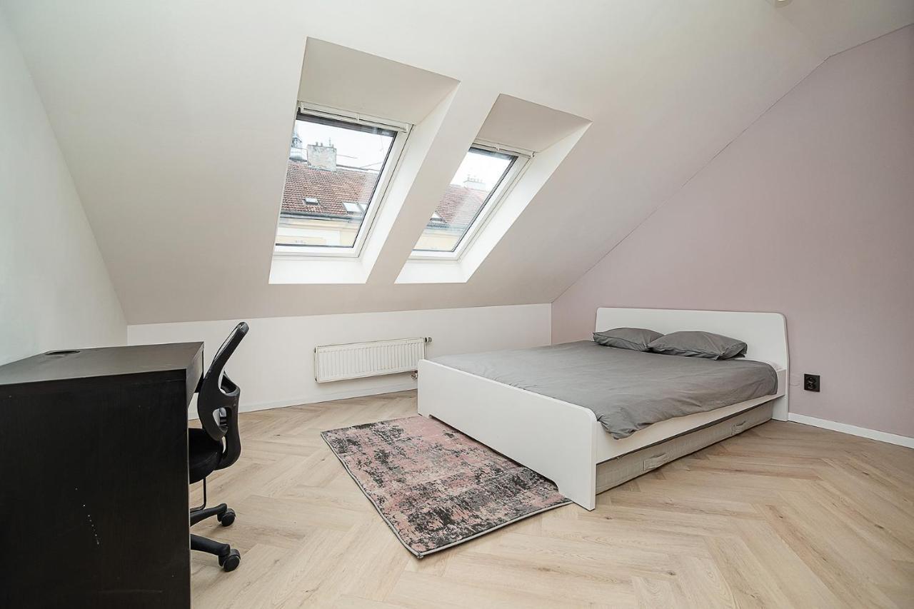 Big 4-Bedroom Flat, Terrace With Great Vitkov View Prag Exteriör bild